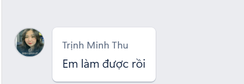 Phản hồi của học viên Trịnh Minh Thu: Em làm được rồi